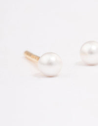 Gold Plated Sterling Silver Pearl Stud Earrings 3mm - link has visual effect only