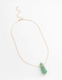 Gold Green Semi-Precious Stone Bottle Necklace - link has visual effect only