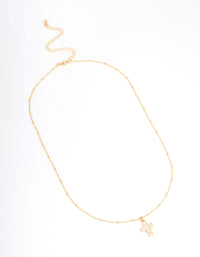 Gold Plated Cubic Zirconia Cross Ball Necklace - link has visual effect only