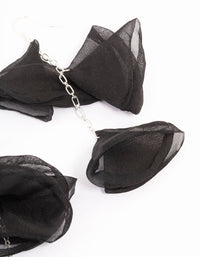 Black Ribbon Twirl Drop Earrings - link has visual effect only