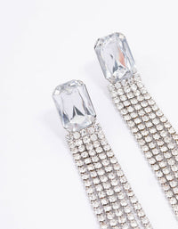 Rhodium Diamante Cupchain Drop Earrings - link has visual effect only