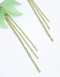 Green Leaf Petal Cupchain Drop Earrings - link has visual effect only