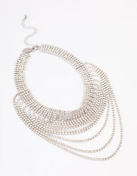 Rhodium Diamante Drape Choker - link has visual effect only