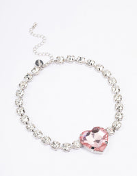 Pink Chunky Diamante Heart Choker - link has visual effect only