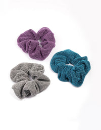 Fabric Glitter Hair Scrunchie 3-Pack - link has visual effect only