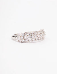 Rhodium Slim Cubic Zirconia Band Ring - link has visual effect only