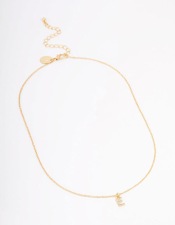 Letter E Gold Plated Initial Pendant Necklace - Lovisa