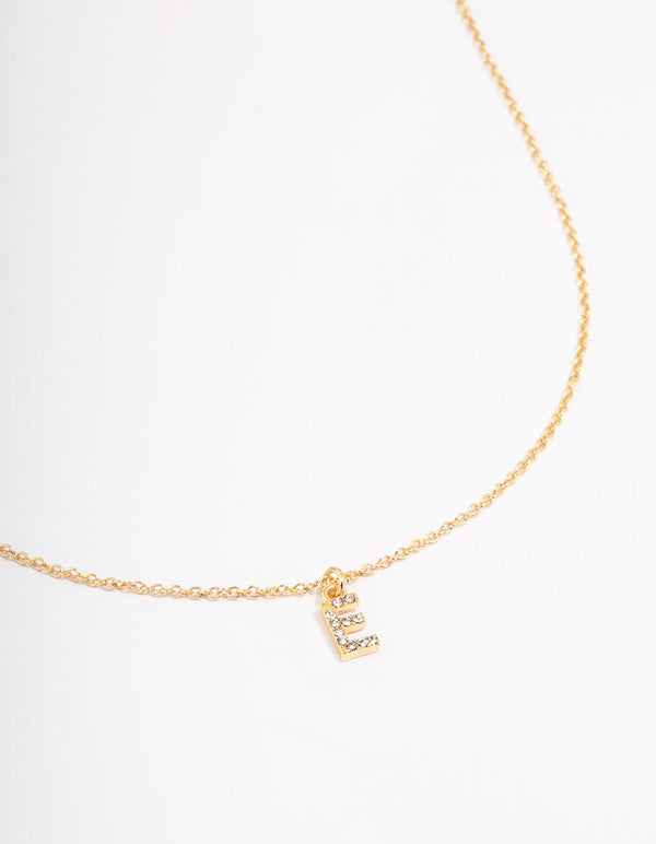 Letter e deals initial necklace