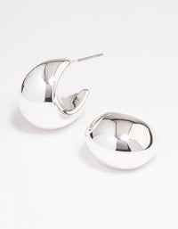 Silver Plated Bold Hoop Earrings - link has visual effect only