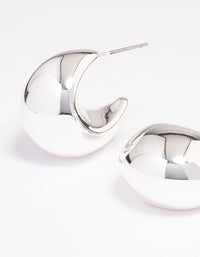 Silver Plated Bold Hoop Earrings - link has visual effect only