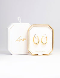 Gold Plated Oval Hoop Earrings - link has visual effect only