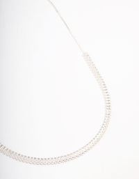 Silver Plated Baguette Chain Cubic Zirconia Necklace - link has visual effect only