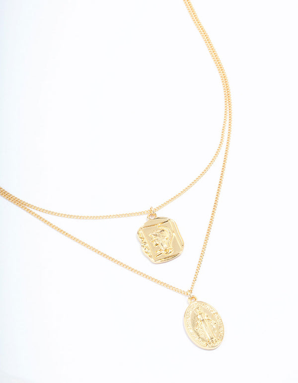 Gold Plated Coin Pendant Layered Necklace Lovisa 