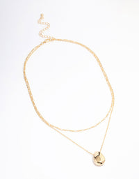 Gold Plated Layered Drop Pendant Necklace - link has visual effect only