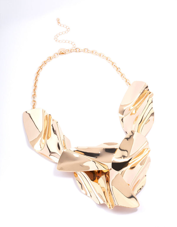 Gold Abstract Disc Short Necklace - Lovisa
