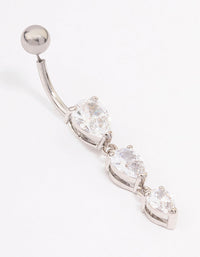 Surgical Steel Triangular Graduating Pear Belly Ring - link has visual effect only