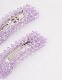 Lilac Facet Beaded Hair Clip Pack - link has visual effect only