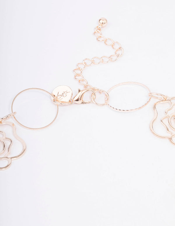 Rose gold on sale rose necklace