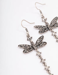 Antique Silver Dragonfly Drop Earrings - link has visual effect only