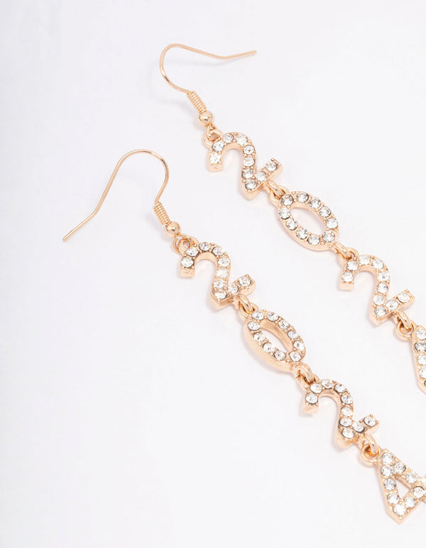 Gold 2024 Diamante Long New Years Drop Earrings Lovisa   51481858 3 600x 