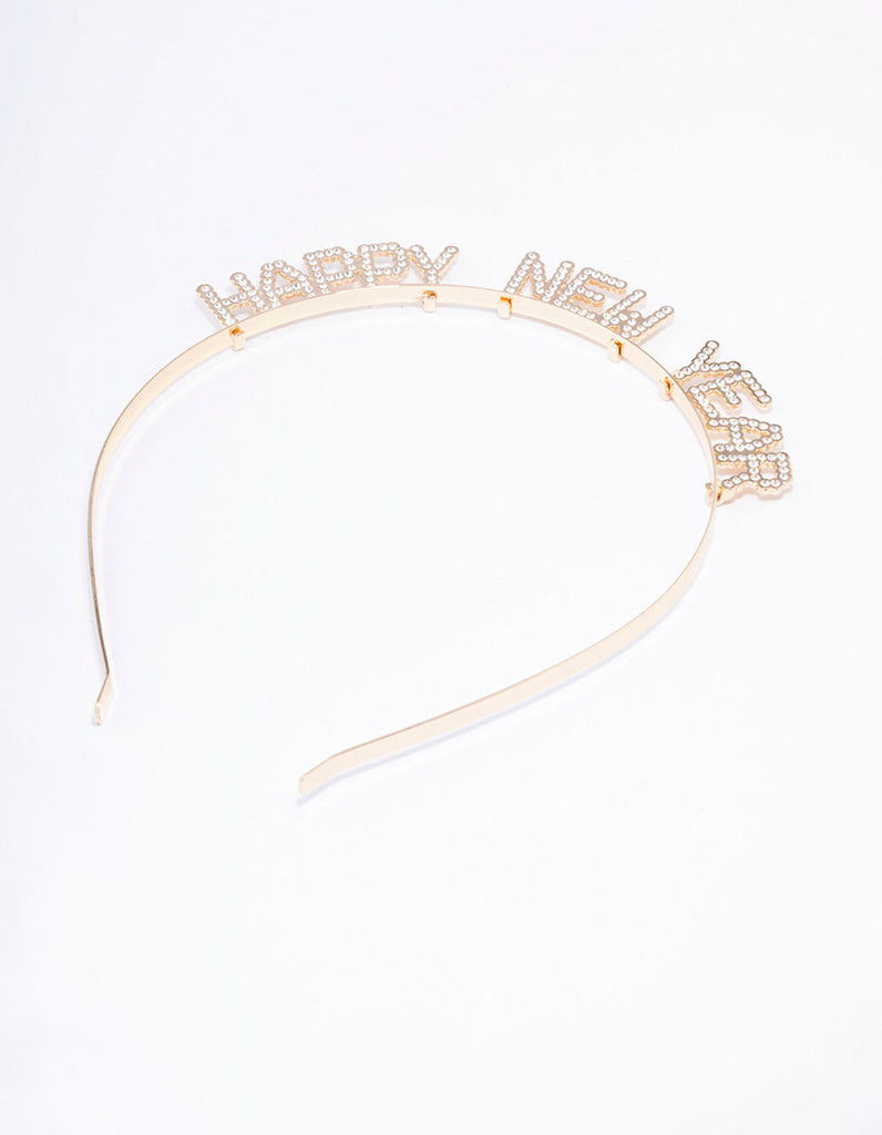 Gold Crystal Happy New Year Headband - Lovisa