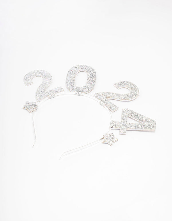 Silver Glitter 2024 New Years Headband Lovisa