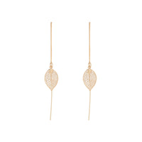 Gold Filigree Leaf Thread Through Earrings - link has visual effect only