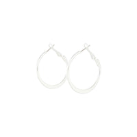 Silver Flat Edge Hoop Earrings - link has visual effect only