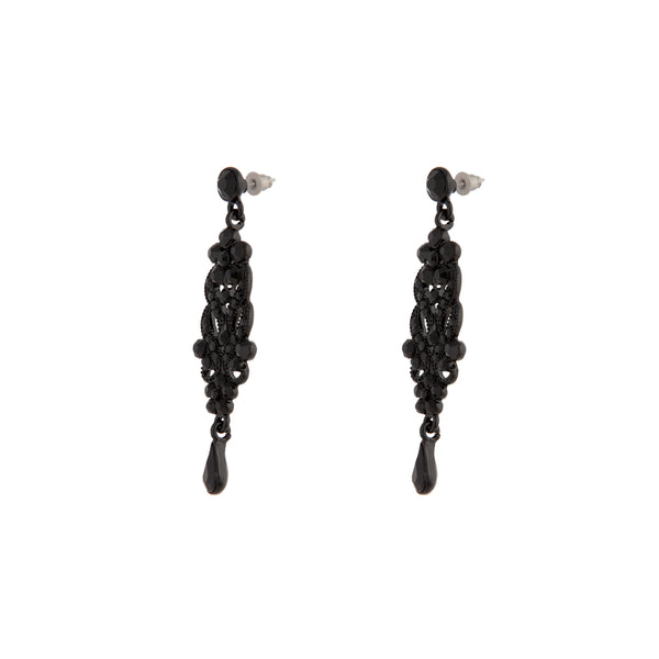 Black Jewel Drop Earrings - Lovisa